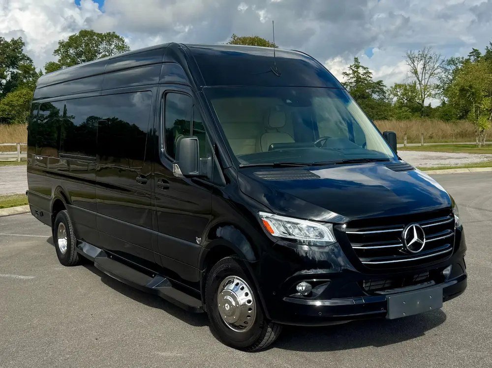 Greg's Blackline black Mercedes Sprinter van